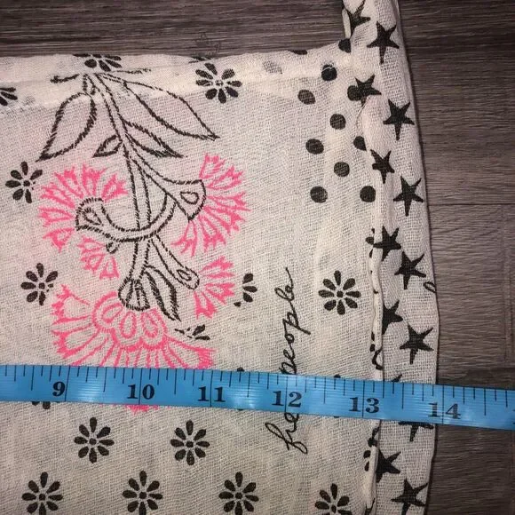 Free People Tote Bag Gauze Boho‎ Reusable Shopping Floral Festival 14x15" - Picture 7 of 9